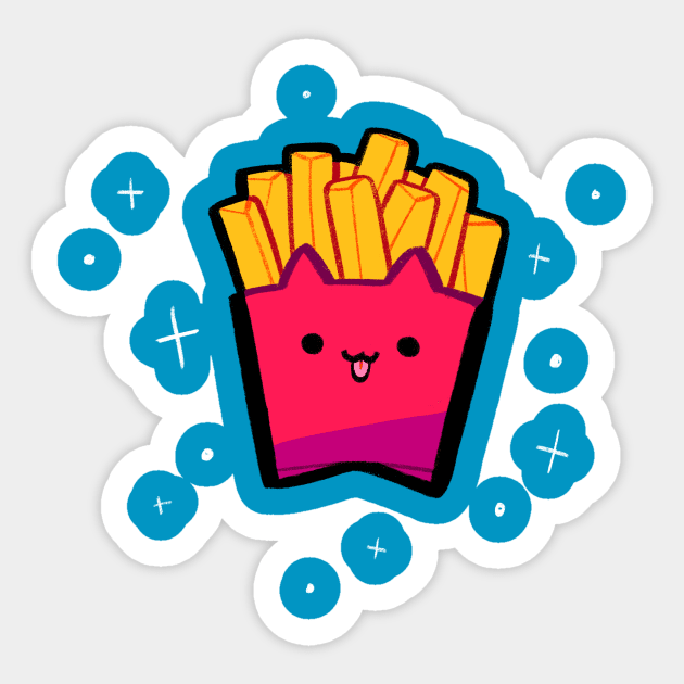 Cat Fries Sticker by giraffalope